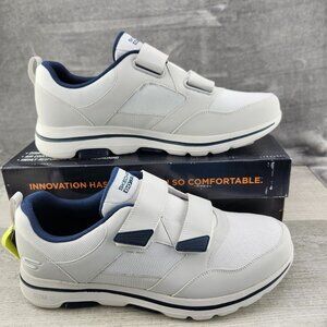 Skechers Men Size 12 (EU45.5) Go Walk 5-Wistful White and Navy **Tried ON***